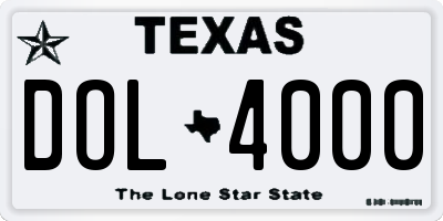 TX license plate DOL4000