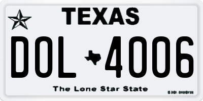 TX license plate DOL4006