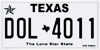 TX license plate DOL4011