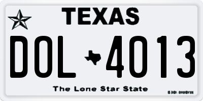 TX license plate DOL4013