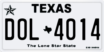 TX license plate DOL4014