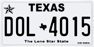 TX license plate DOL4015
