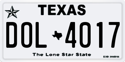 TX license plate DOL4017