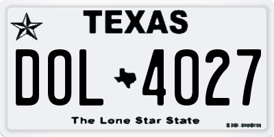 TX license plate DOL4027