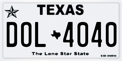 TX license plate DOL4040