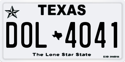 TX license plate DOL4041