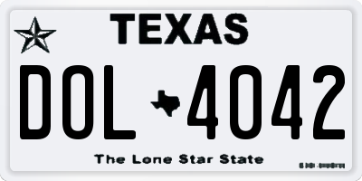 TX license plate DOL4042