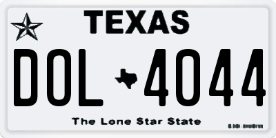 TX license plate DOL4044