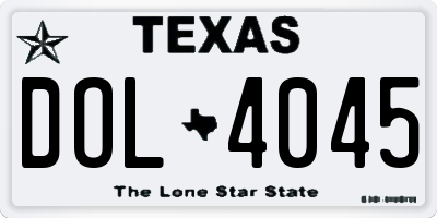 TX license plate DOL4045