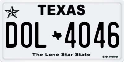 TX license plate DOL4046