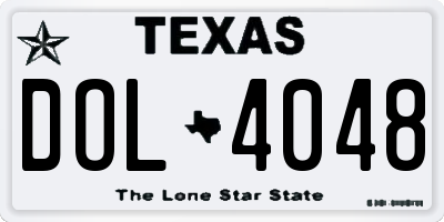 TX license plate DOL4048