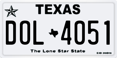 TX license plate DOL4051