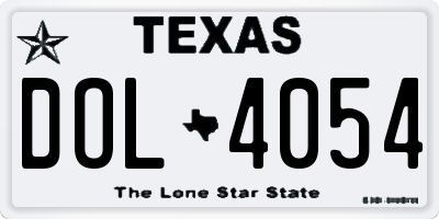 TX license plate DOL4054