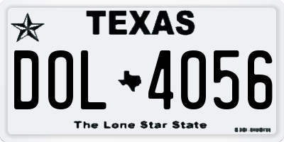 TX license plate DOL4056