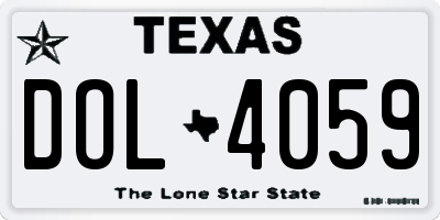 TX license plate DOL4059