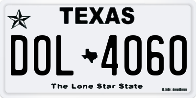 TX license plate DOL4060