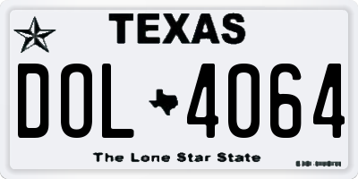 TX license plate DOL4064