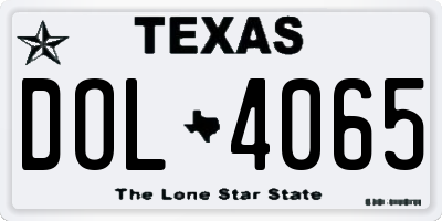 TX license plate DOL4065