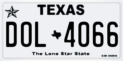 TX license plate DOL4066