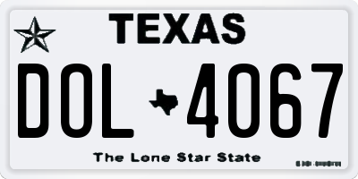 TX license plate DOL4067