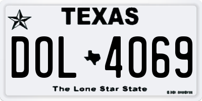 TX license plate DOL4069