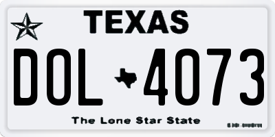 TX license plate DOL4073