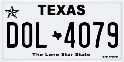 TX license plate DOL4079