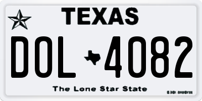 TX license plate DOL4082