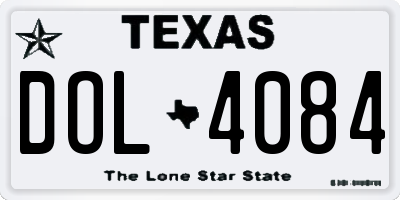 TX license plate DOL4084