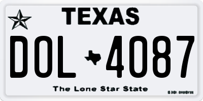 TX license plate DOL4087