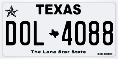 TX license plate DOL4088