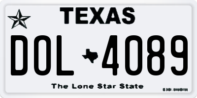 TX license plate DOL4089