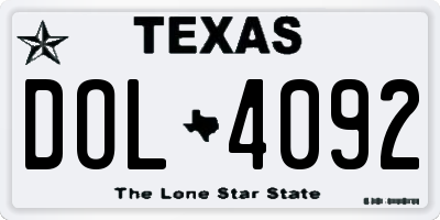 TX license plate DOL4092
