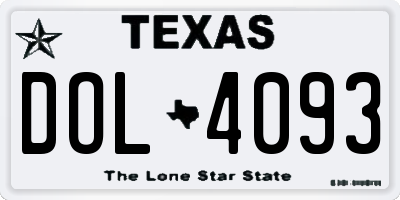 TX license plate DOL4093