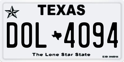 TX license plate DOL4094