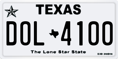 TX license plate DOL4100