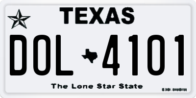TX license plate DOL4101