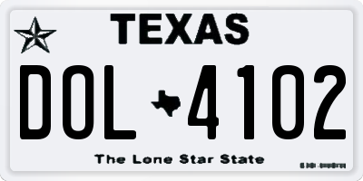 TX license plate DOL4102