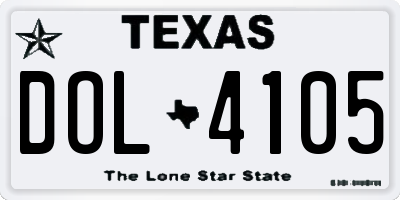 TX license plate DOL4105