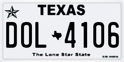 TX license plate DOL4106