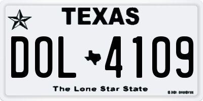 TX license plate DOL4109