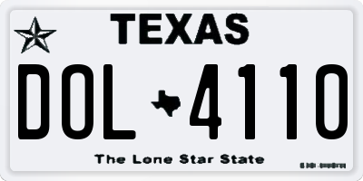 TX license plate DOL4110