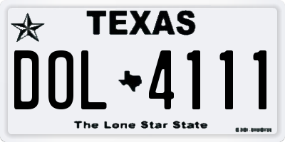 TX license plate DOL4111