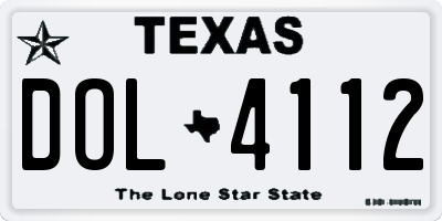 TX license plate DOL4112