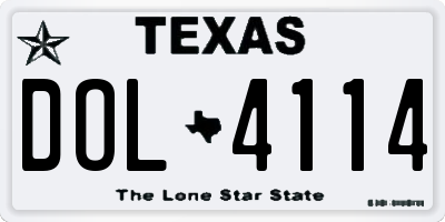 TX license plate DOL4114