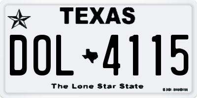 TX license plate DOL4115