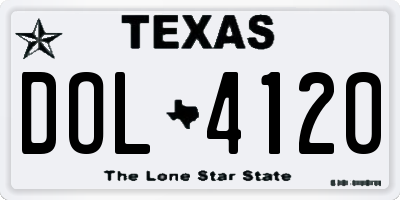TX license plate DOL4120