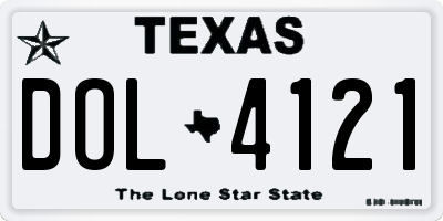 TX license plate DOL4121