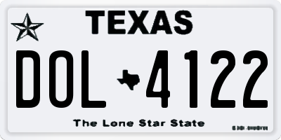 TX license plate DOL4122