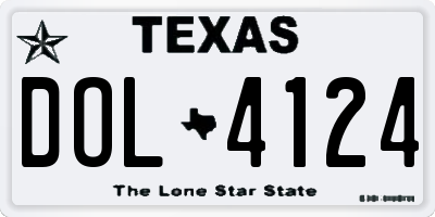 TX license plate DOL4124